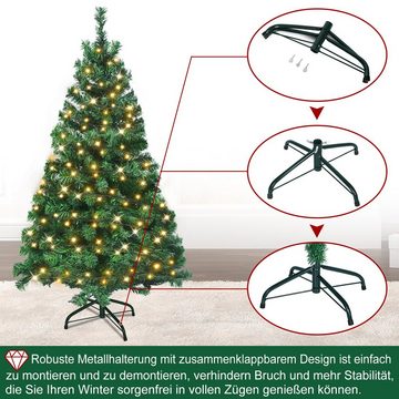 UISEBRT Künstlicher Weihnachtsbaum, Tannenbaum mit Beleuchtung, Ständer