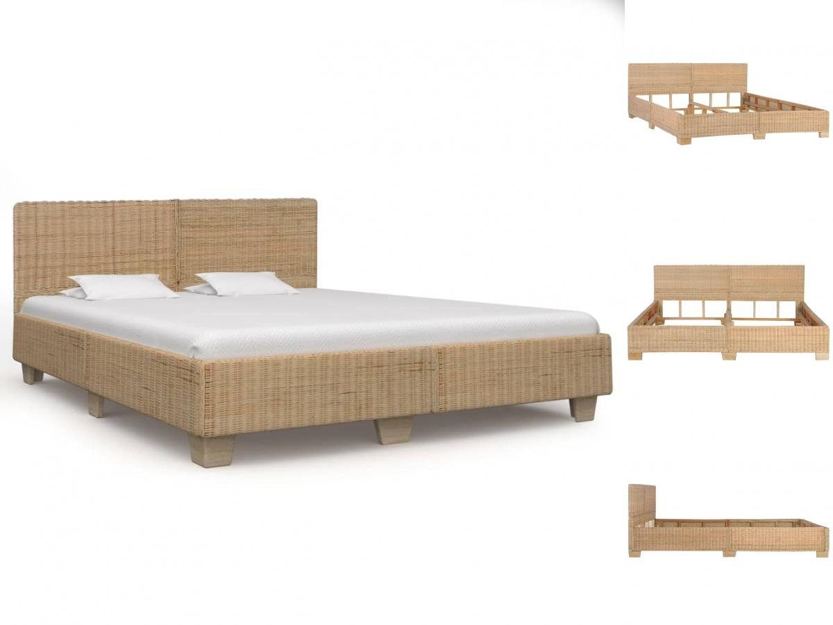 vidaXL Bettgestell Bettrahmen Handgewebt Echtes Rattan 180200 cm Bett Bettrahmen Bettgest