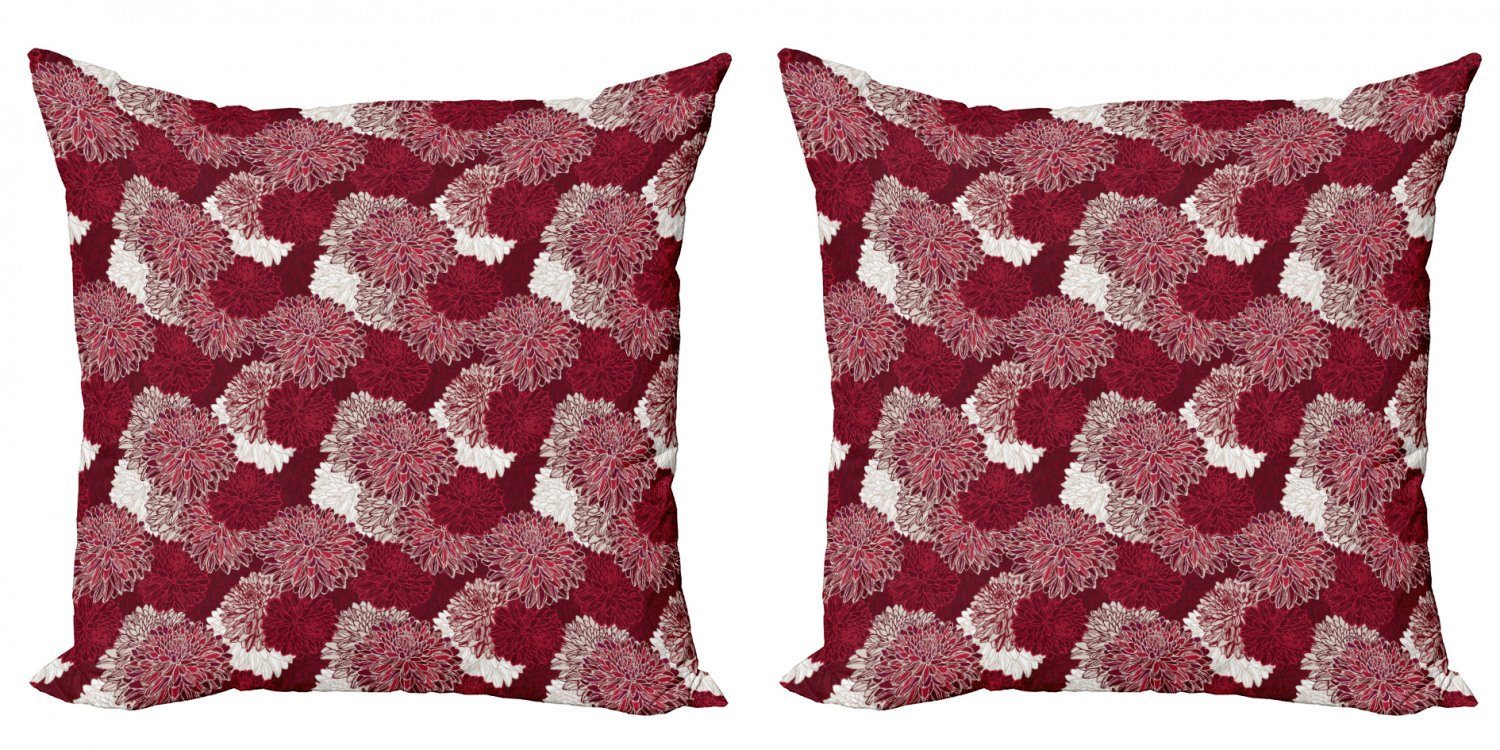Chrysanthemen Abakuhaus Digitaldruck, und (2 Rot Doppelseitiger Stück), Accent Modern weiß Kissenbezüge