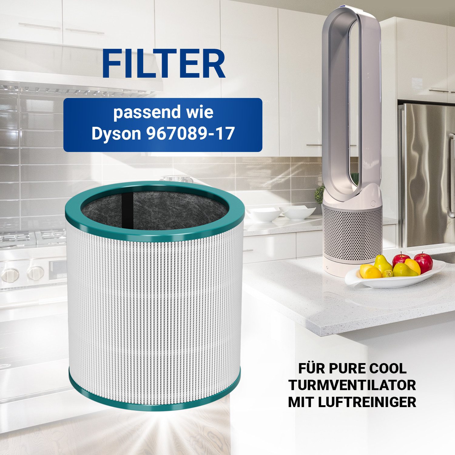 VIOKS Ersatzfilter Filter Ersatz für Dyson 967089-17, Zubehör für Turmventilator Luftreiniger, Pure Cool Link TP00 TP01 TP03 AM11 ME BP01