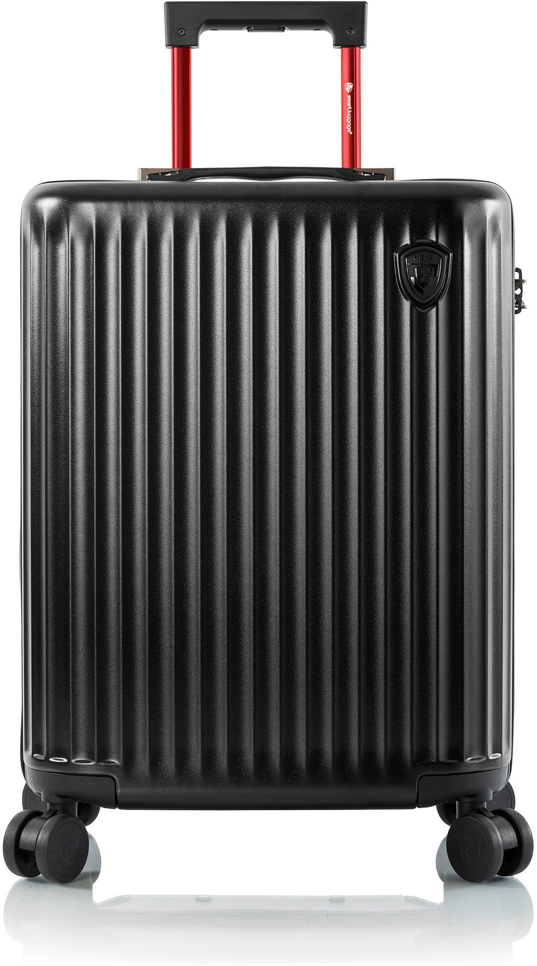 Heys Hartschalen-Trolley Smart Luggage® schwarz, 53 cm, 4 Rollen, vollständig venetztes High-End-Gepäck mit App-Funktion
