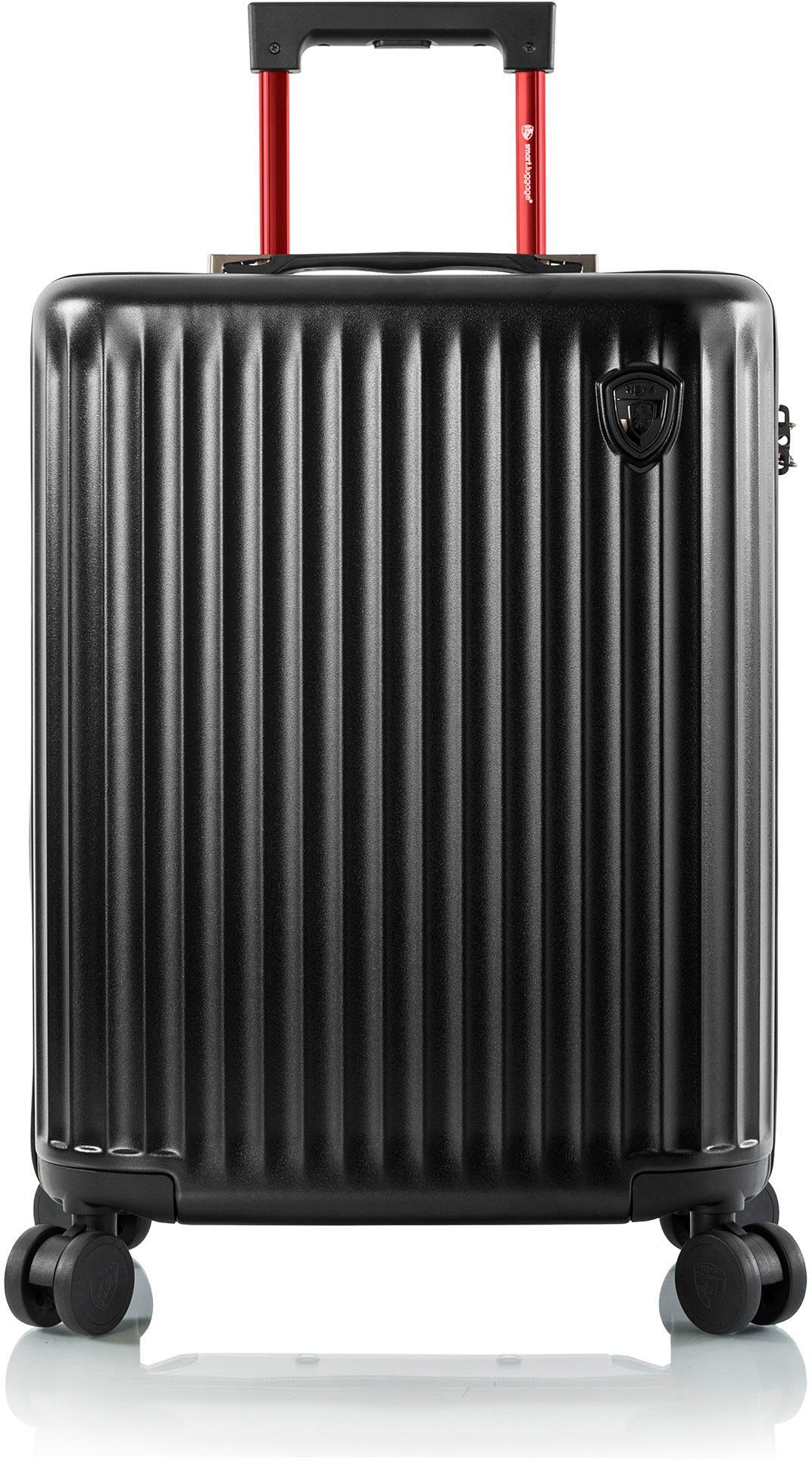 Heys Hartschalen-Trolley Smart Luggage® schwarz, 53 cm, 4 Rollen, Handgepäck vollständig venetztes High-End-Gepäck mit App-Funktion