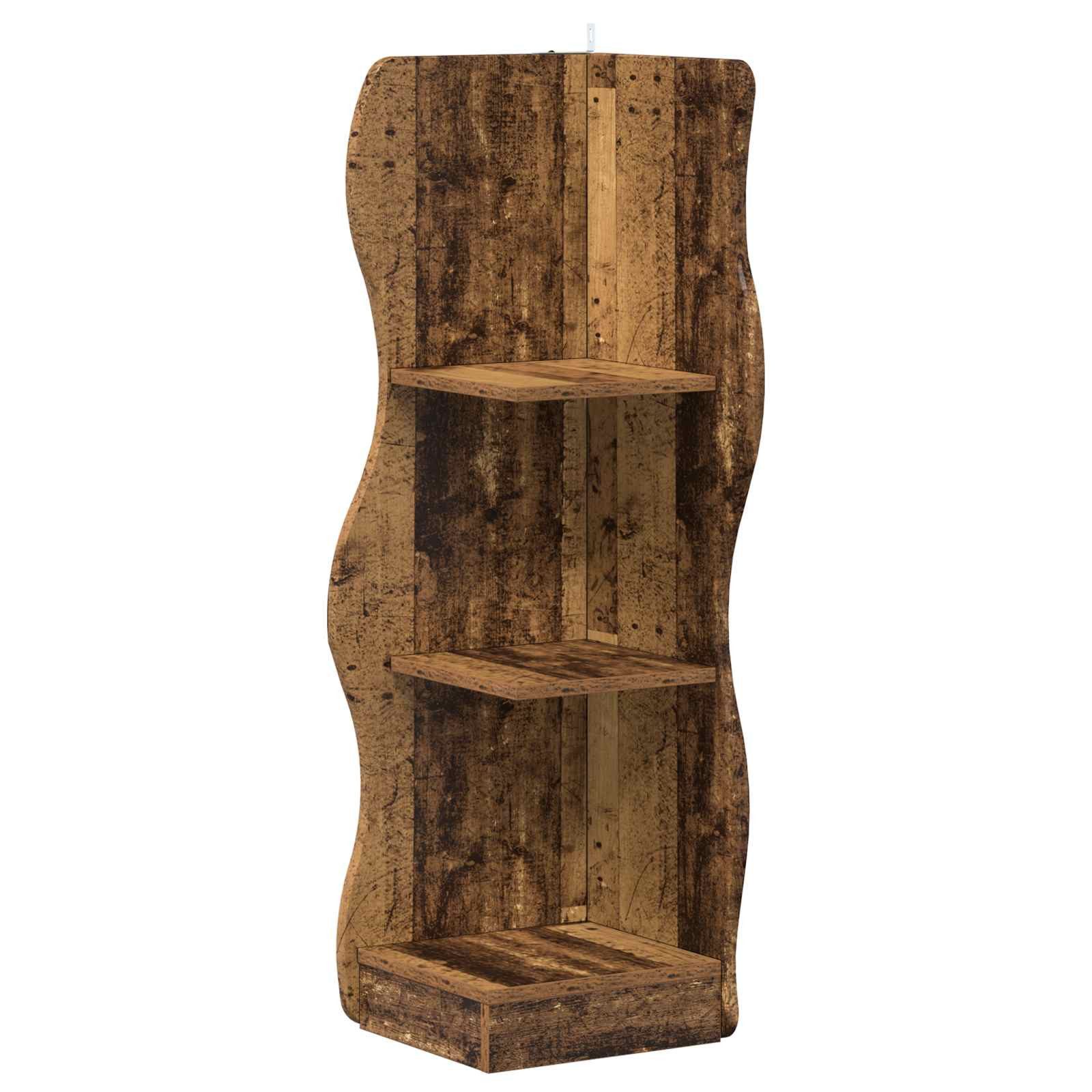 vidaXL Eckregal 34 x 33 x 102 cm Eckregal Regal 3 Ablagen Altholz 34x33x102 cm Holzwer