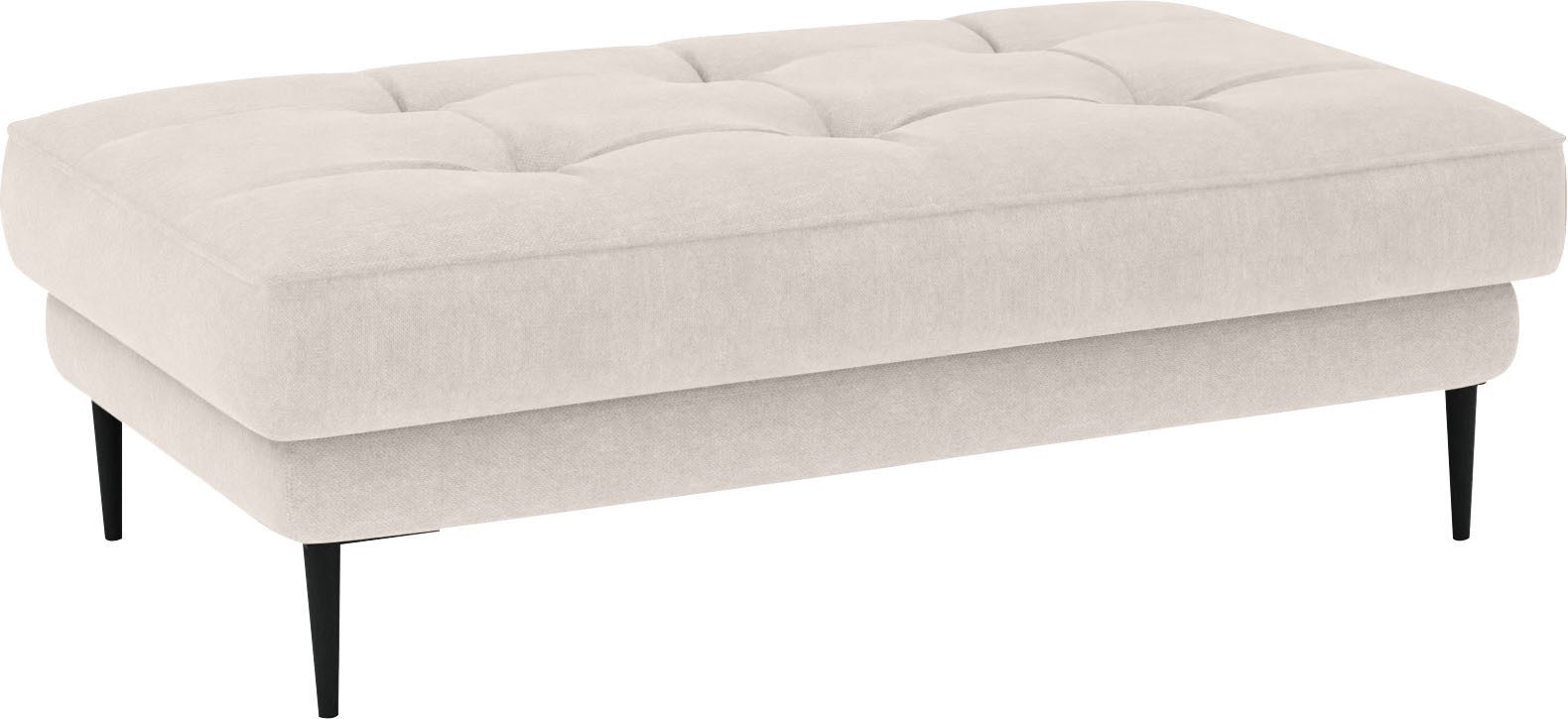 TRENDMANUFAKTUR Hocker Luzi, Polsterhocker, moderner Fußhocker, passend zur Serie, extra hohe Metallfüße, 125 x 42x 72 cm