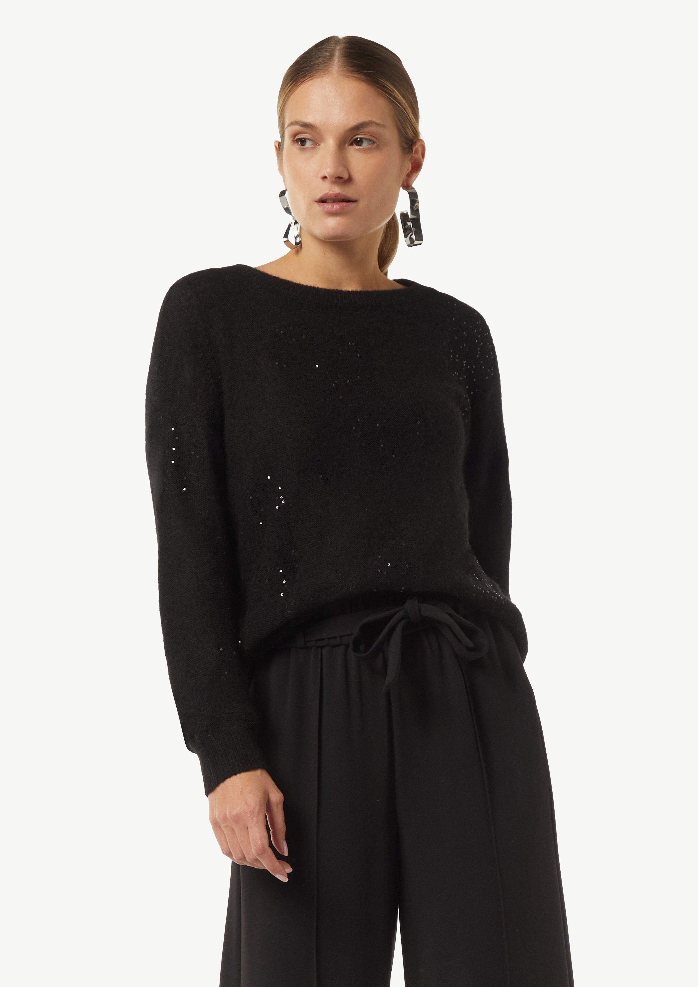 comma Langarmshirt Strickpullover aus Alpakamix mit günstig online kaufen