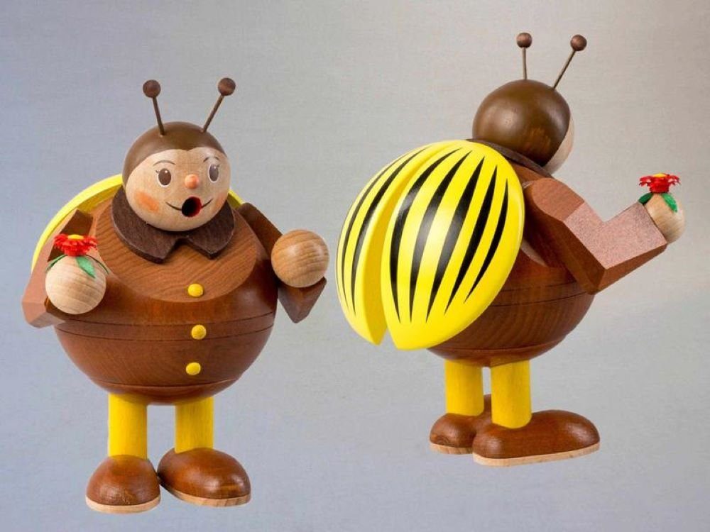 Richard Glaesser Räuchermännchen Rauchfigur Kartoffelkäfer, Höhe 15 cm, Handwerkskunst original Erzgebirge