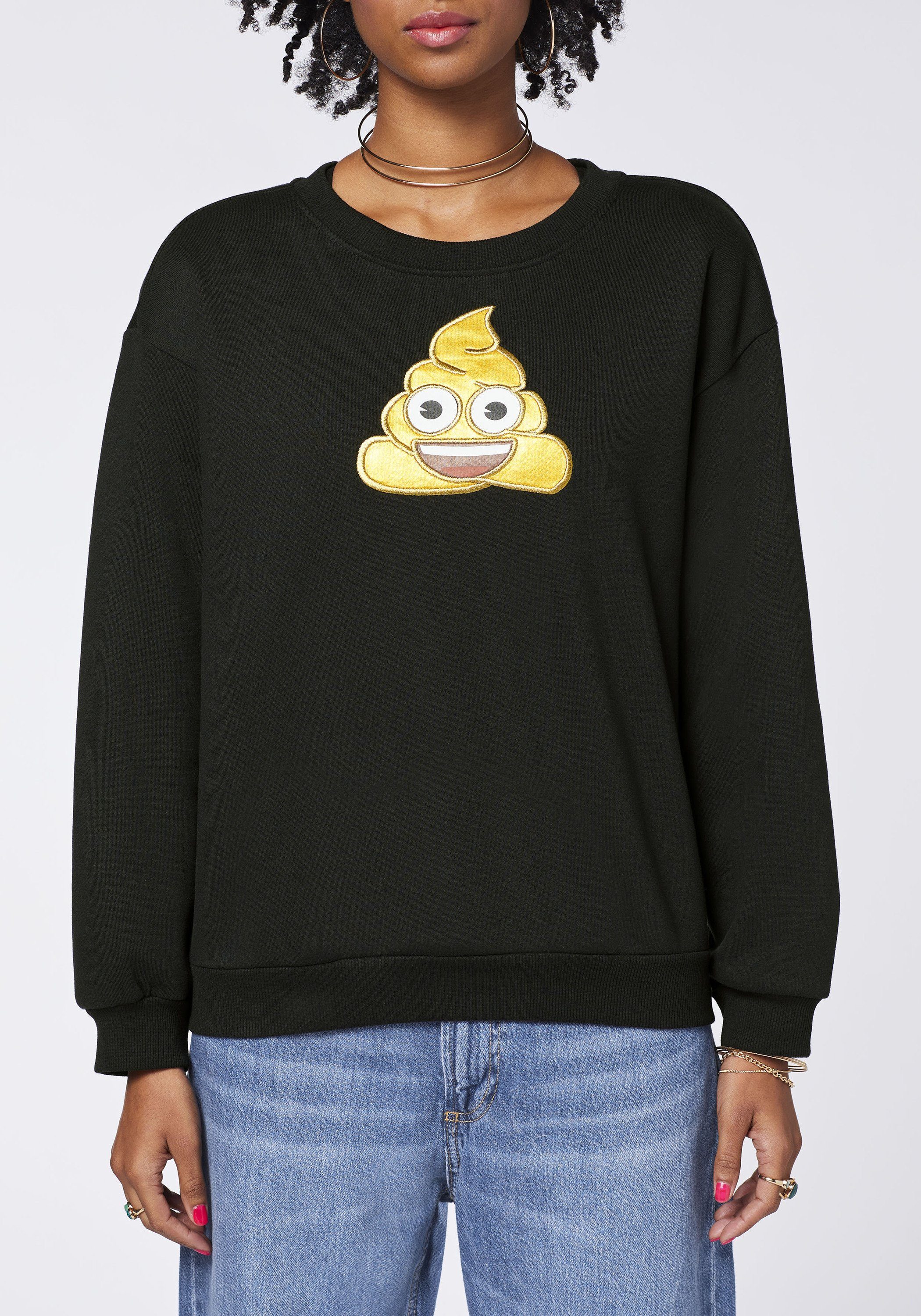 Print Poo Emoji Stickerei of Pile mit Sweatshirt und