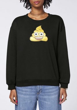 Emoji Sweatshirt mit Pile of Poo Print und Stickerei