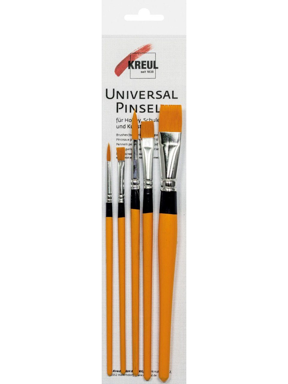 Kreul Flachpinsel Kreul Universalpinsel Set 5er Synthetics