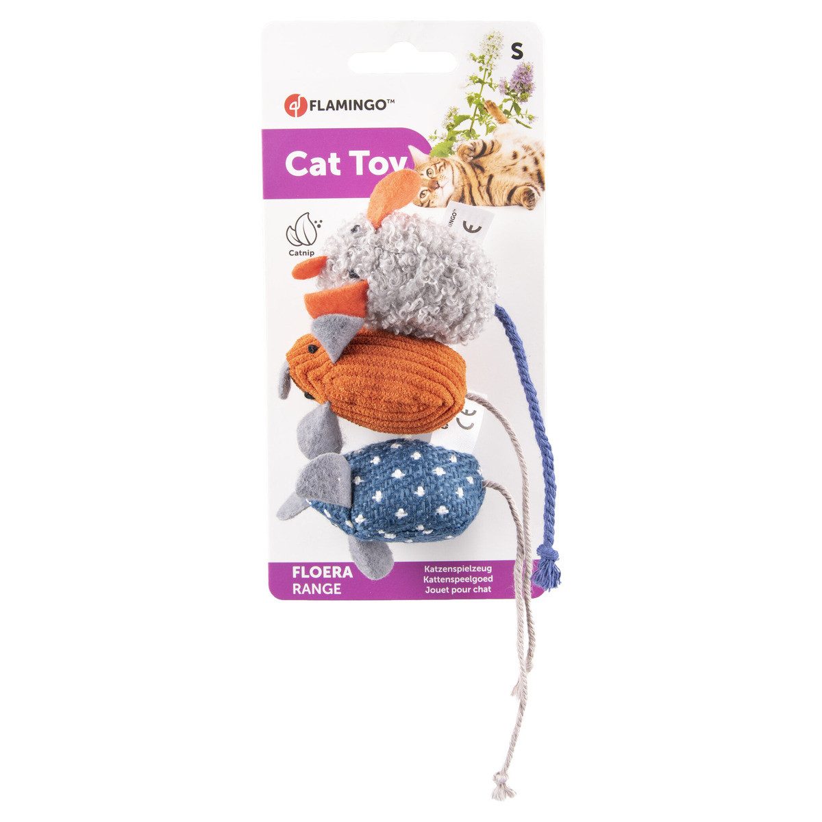 Flamingo Tierkuscheltier Katzenspielzeug Floera Maus blau