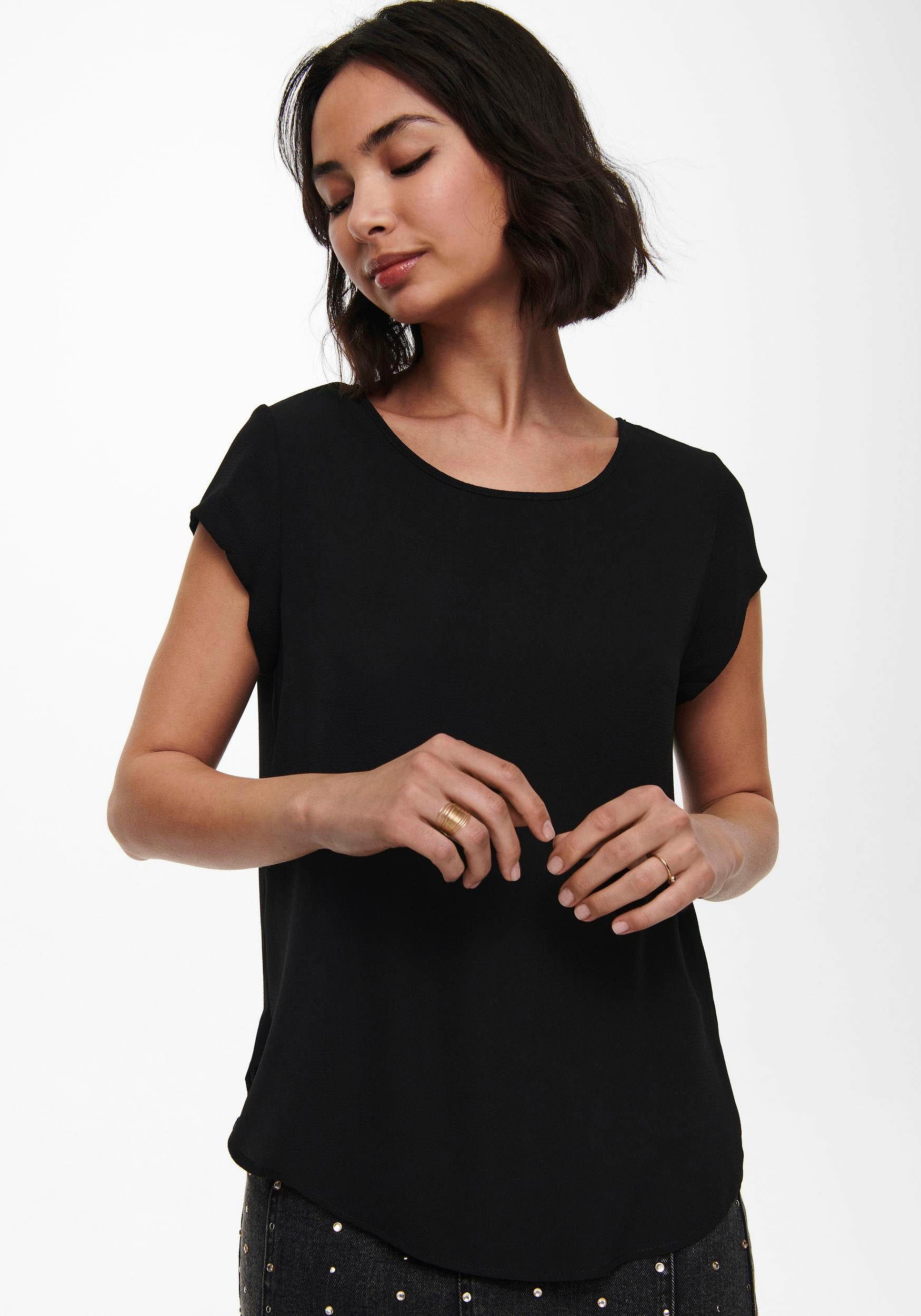 SOLID NOOS ONLY PTM TOP black S/S ONLVIC Kurzarmbluse