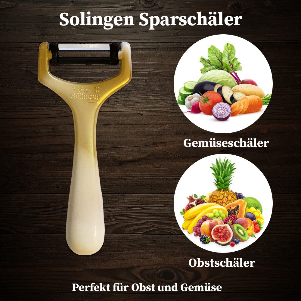 SMI Sparschäler Solingen Gemüseschäler Kartoffelschäler Sparschäler Universalschäler, (1-tlg., 1 tlg), Gold-Weiß – Bild 4 von 5