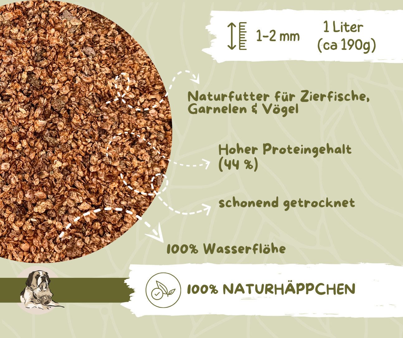 Warnick´s Tierfutterservice Daphnia (Wasserflöhe) - Naturfutter für Zierfische, Garnelen & Krebse, Ergänzungsfutter für: Zierfische, Krebse, Garnelen