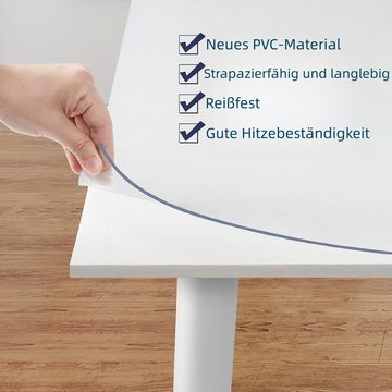 EUGAD Tischdecke (1-tlg), Transparent 2mm, Tischfolie Wasserdicht, Kunststoff