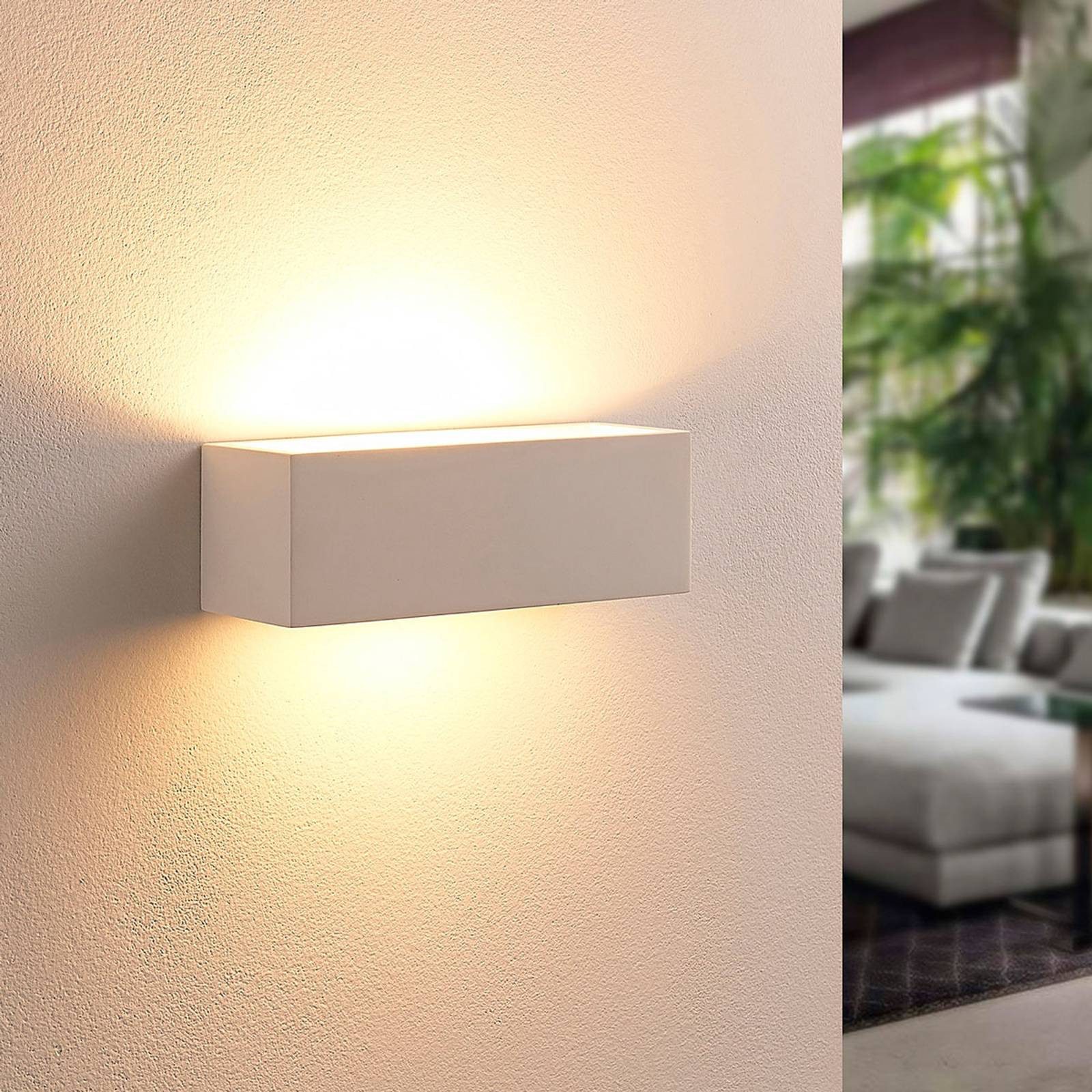 Lindby Wandleuchte Tjada, Gips Weiß IP20, 1 x 5 W LED
