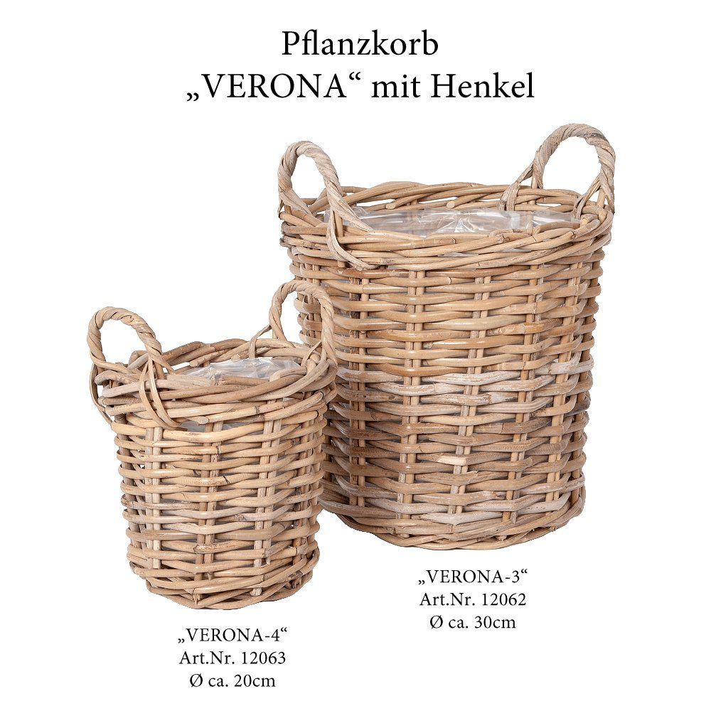 VERONA-3 Pflanzschale D30cm LebensWohnArt Pflanzkorb mit Henkeln ca.