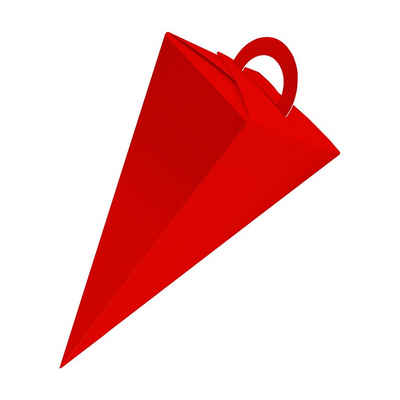 itenga Schultüte itenga Geschenktüte Schultüte mit Griff 14 cm Rot