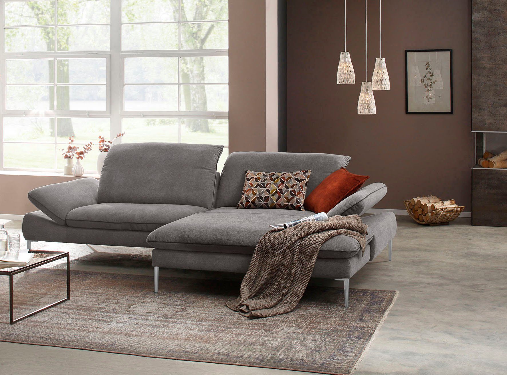 W.SCHILLIG Ecksofa enjoy&MORE, mit Sitztiefenverstellung, Füße Chrom glänzend, Breite 294 cm