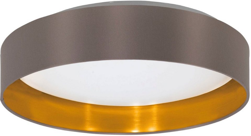 EGLO LED Deckenleuchte Maserlo, LED fest integriert, Warmweiß, Stofflampe  Maserlo2 Ø38 x H9 cm, LED-Platine, Textilschirm
