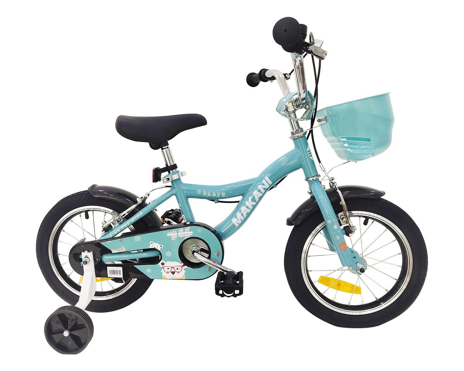 14Zoll Kinderfahrrad Jungen Mädchen Fahrrad mit Stützräder Unisex Kinderrad Weiß 