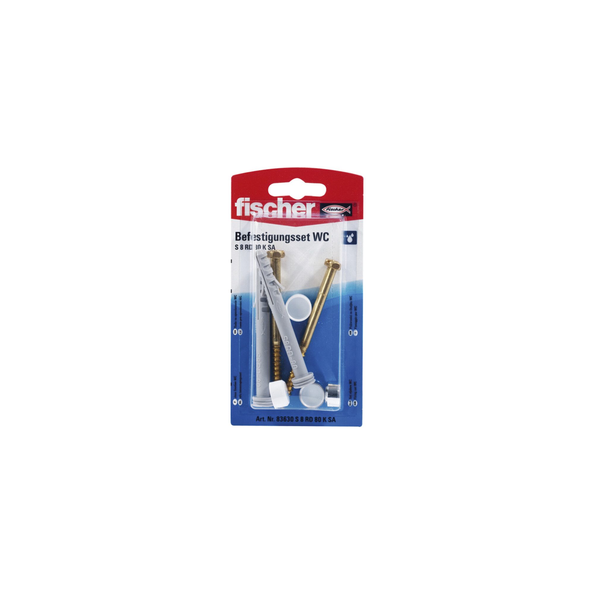 fischer Schrauben- und Dübel-Set fischer WC-Befestigung S 8 RD 80 K SA SB-SaMo 5 Stk