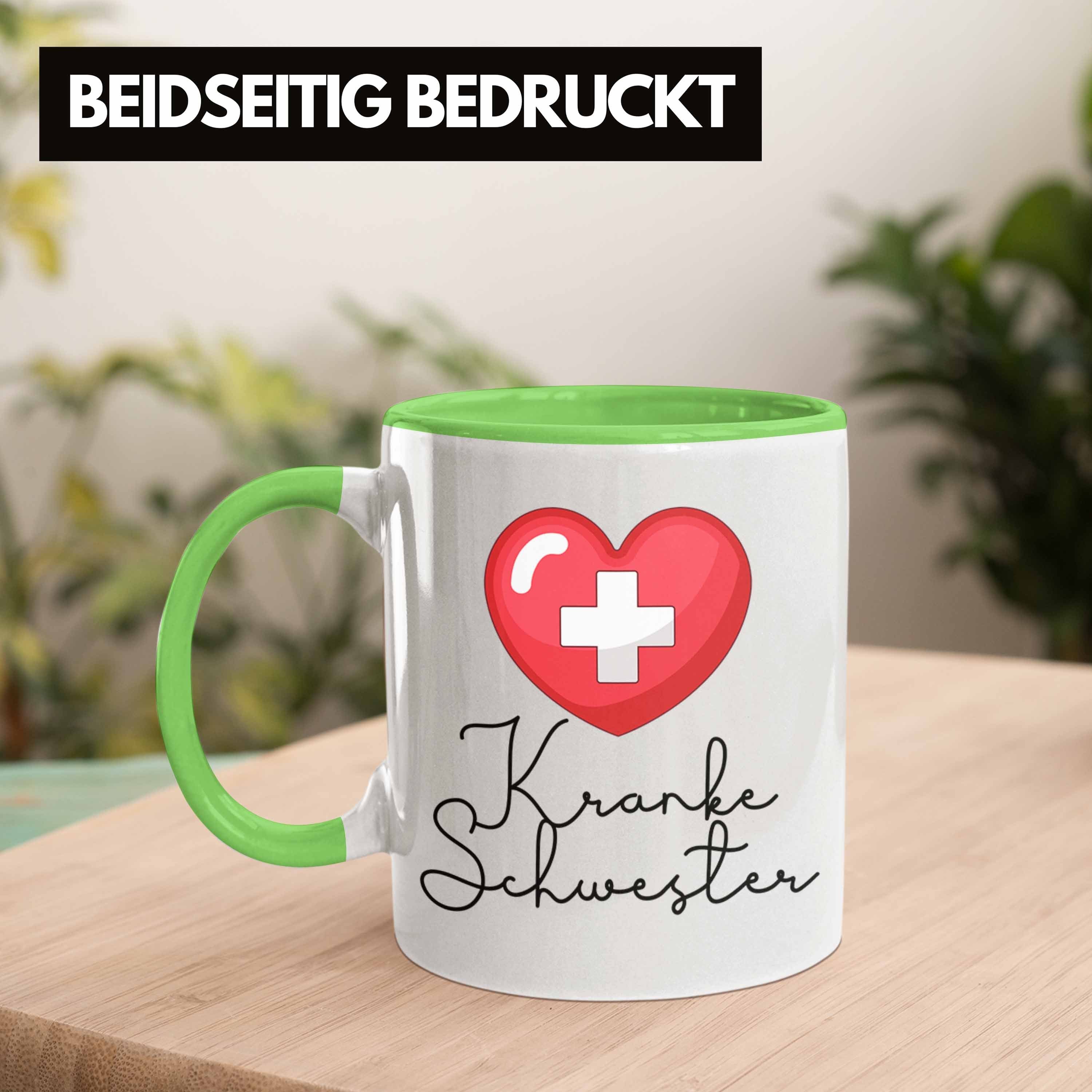 Krank Tasse Lustige "Kranke - Grün Geschenk für Schwester" Trendation Krankenschwester Tasse