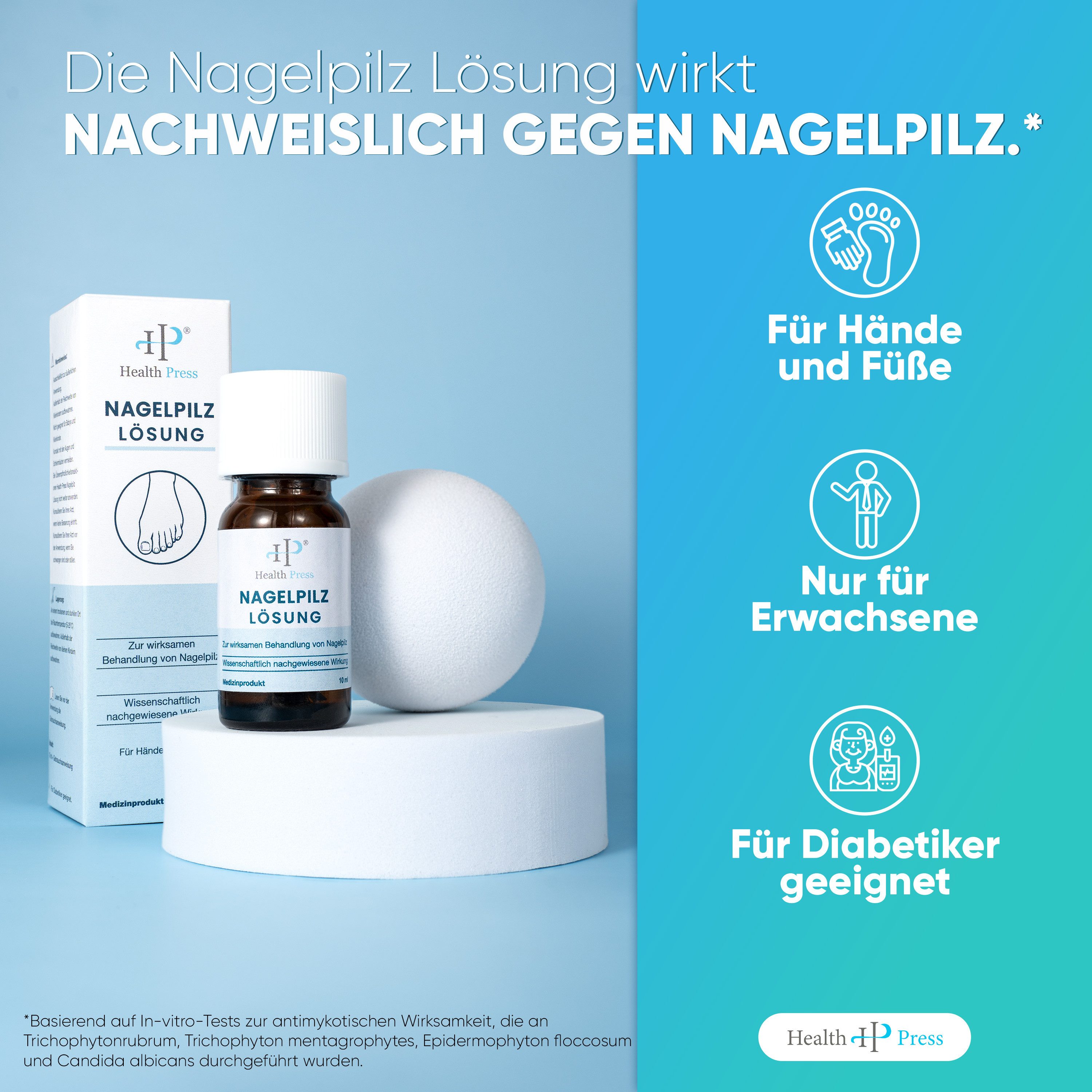 Health Press Nagelpilz-Behandlungsstift Nagelpilz Lösung, Geeignet für Diabetiker