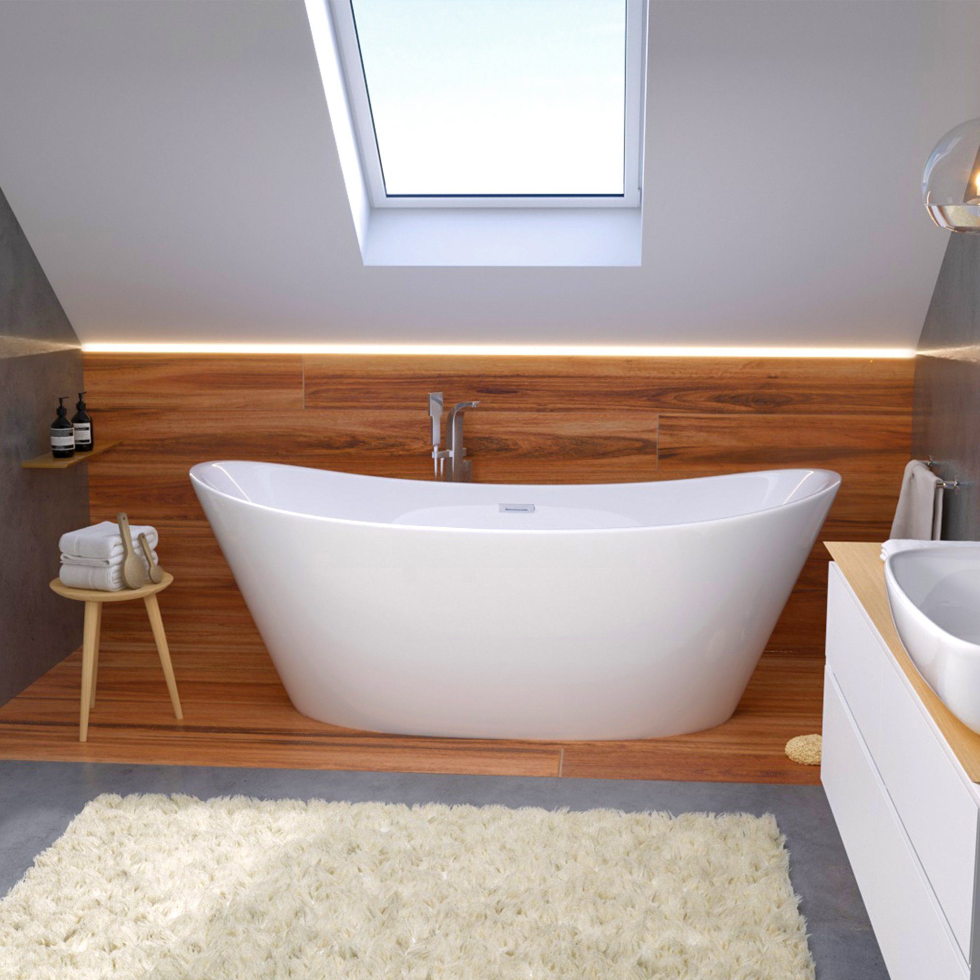 KOLMAN Badewanne Freistehende Rossa 170x80, Exclusive günstig online kaufen