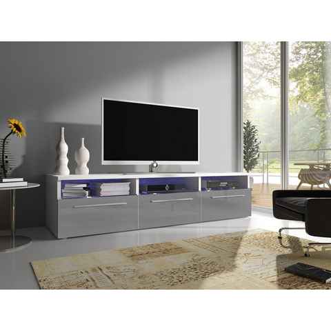 Baidani Lowboard Designer TV-Board Depose, mit LED und Stauraum in Hochglanz