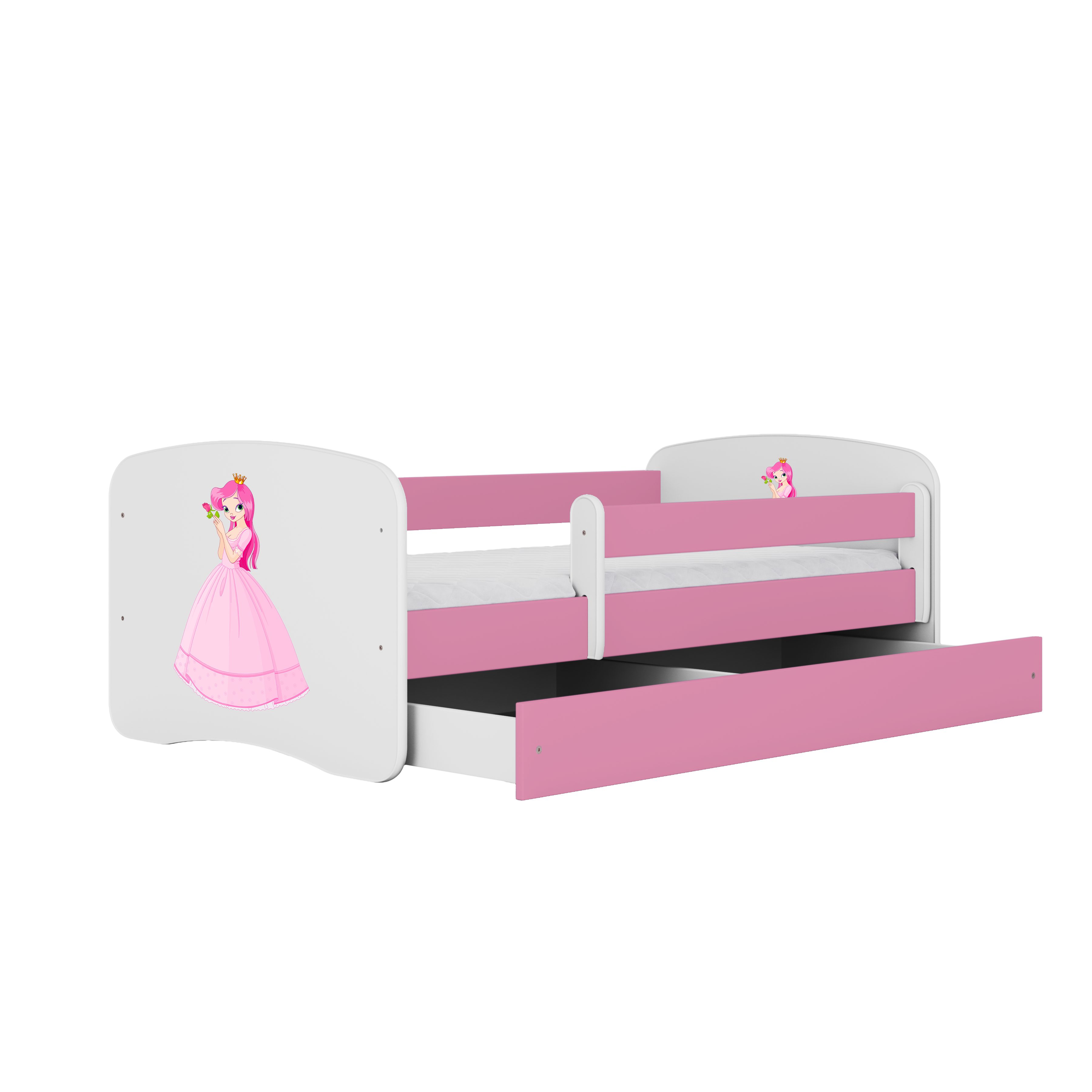 Raumhirsch Furniture Kinderbett 70x140, 80x160, 80x180 cm - Komplettset mit Matratze & Schublade (Bett für Mädchen, Einzelbett Kinder 2–12, mit Rausfallschutz & – Bild 2 von 5