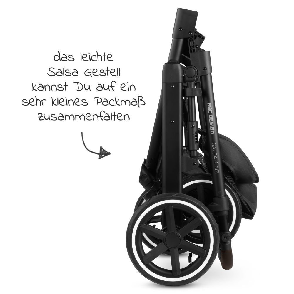Air - Regenschutz ABC Salsa Kombi-Kinderwagen Buggy Edition - Babywanne, 2in1 mit Pure Set Sportsitz, Design Berry, Kinderwagen 4