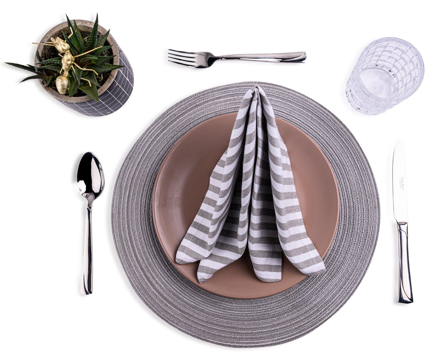 Mon Bijou Stoffserviette Baumwollservietten Servietten 100% Baumwolle Stoff waschbar nachhaltig, (Tischservietten im Landhausstil Set 45 x 45cm, 12 St., Tischde – Bild 5 von 5