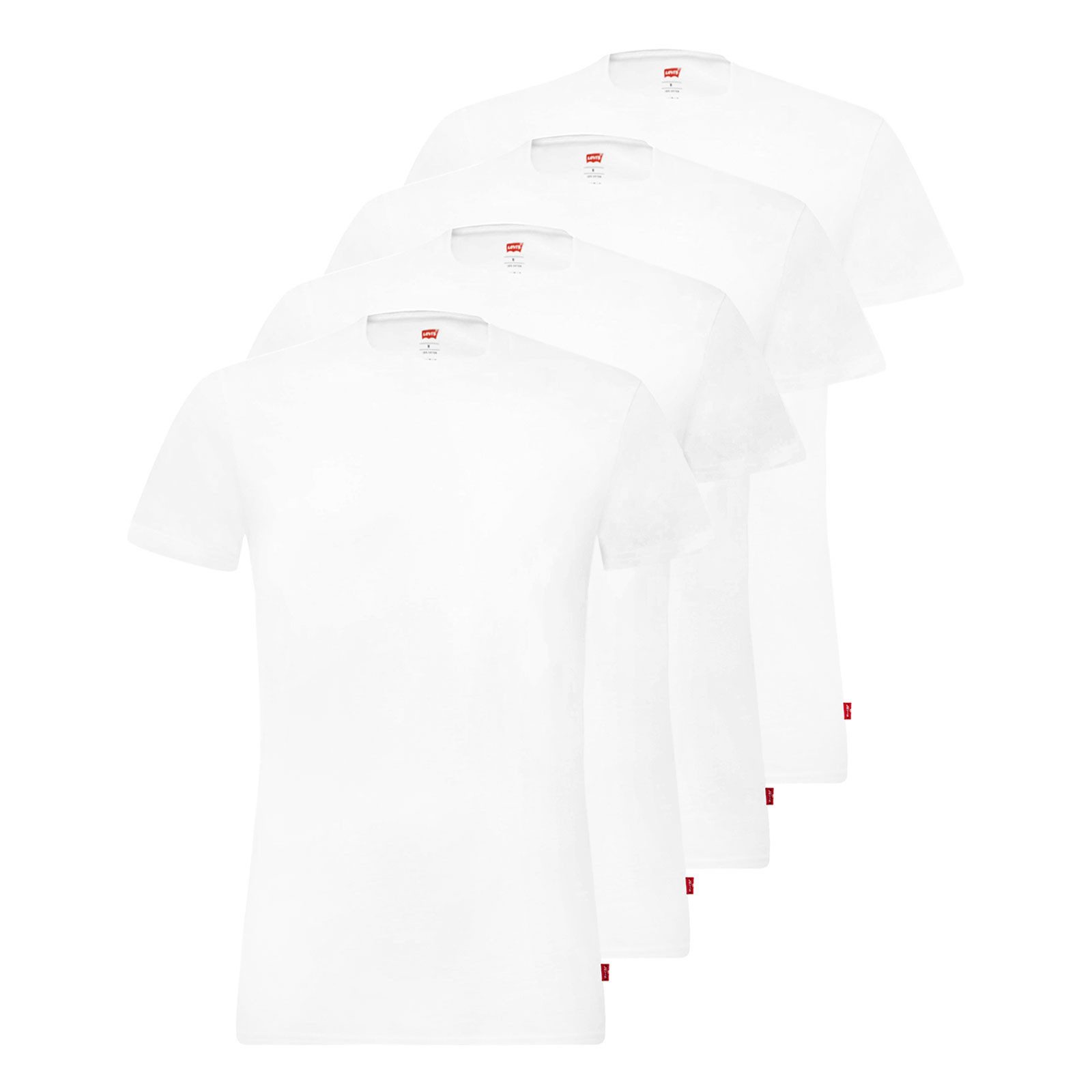 Levi's® Unterziehshirt Crew Neck Cotton Stretch T-Shirts (4-St) mit Rundhalsausschnitt