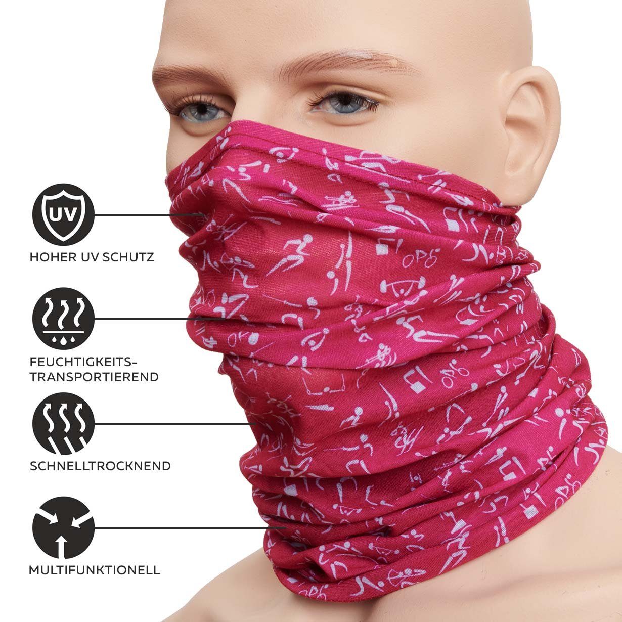 Schal, Design 307-2 Damen Halstuch, und Motorradtuch Multifunktionstuch Hilltop Bandana, Herren Schlauchtuch,