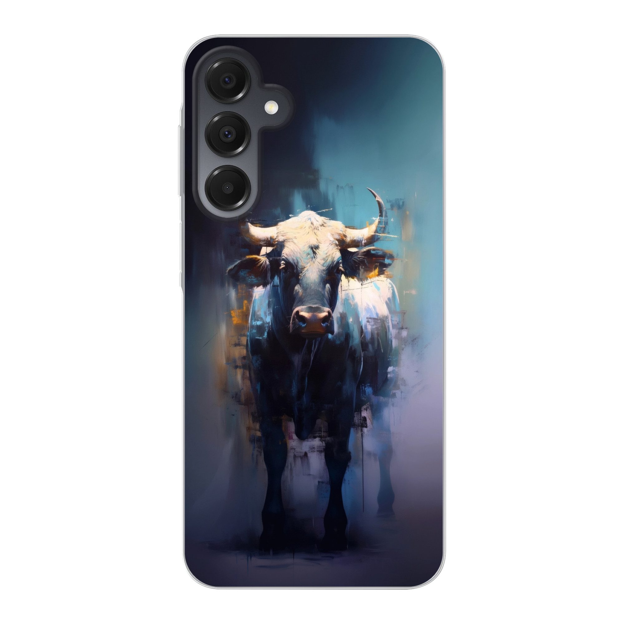 MuchoWow Handyhülle für Samsung Galaxy A16 5G Taurus - Schwarz - Abstrakt - Hörner, Phone Case, Silikon, Schutzhülle Dünn