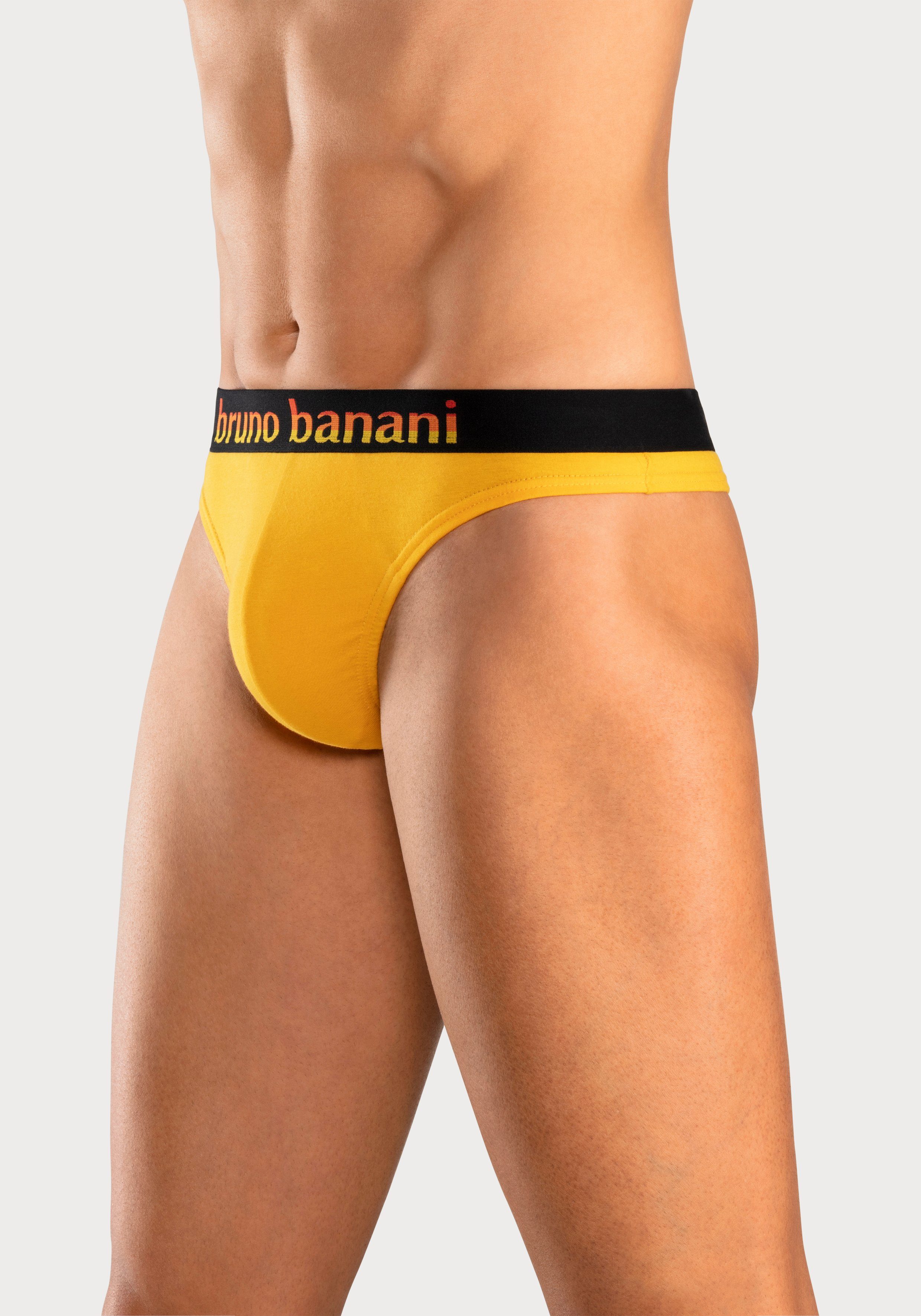 mint, pink, Webbund blau, Bruno schwarz 5-St) (Packung, gelb, mit Logo Streifen String Banani