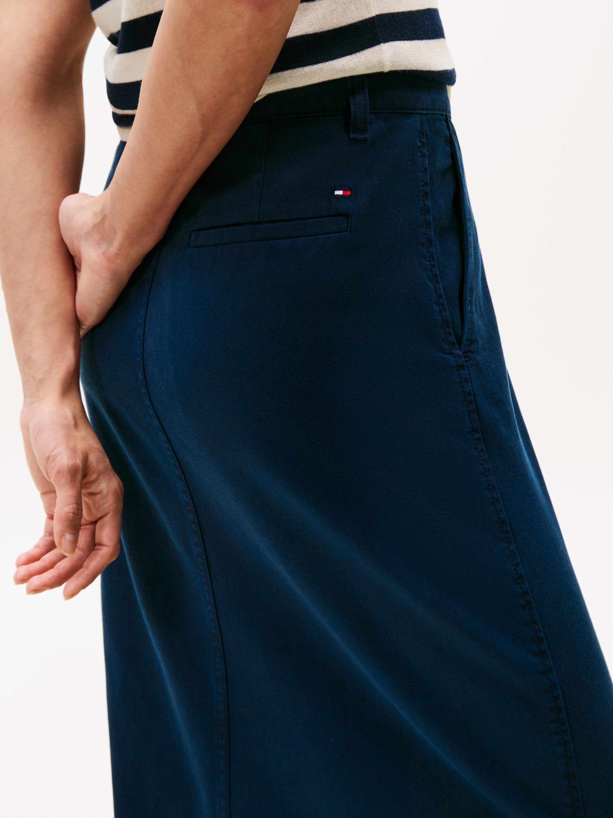 Tommy Hilfiger Webrock CO TENCEL MIDI SKIRT mit Schlitz günstig online kaufen
