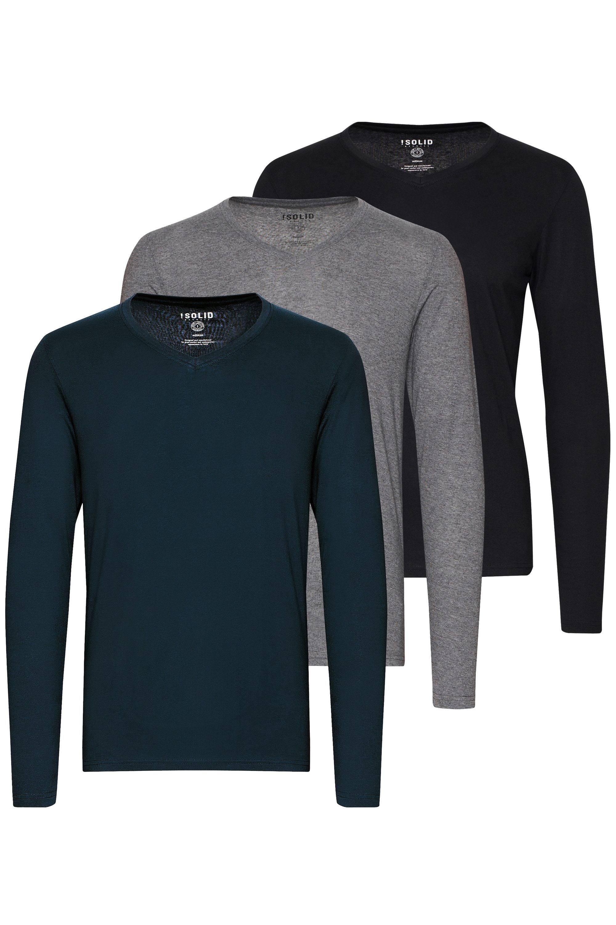 !Solid Langarmshirt SDBasil Langarmshirts im 3er-Pack günstig online kaufen