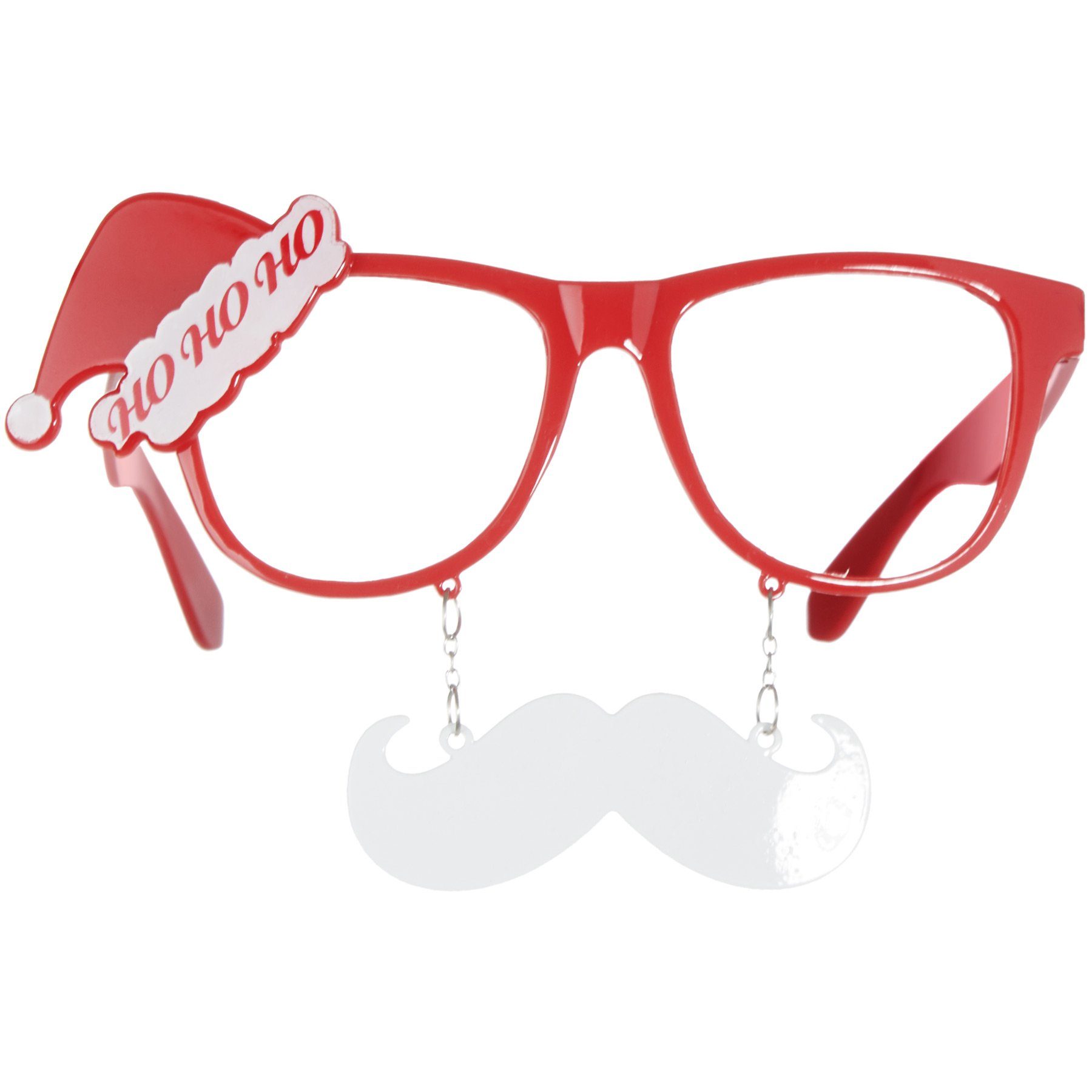 dressforfun Kostüm Spaßbrille Weihnachtsmann mit Schnurrbart, Spaßbrille mit dem Motto Weihnachten