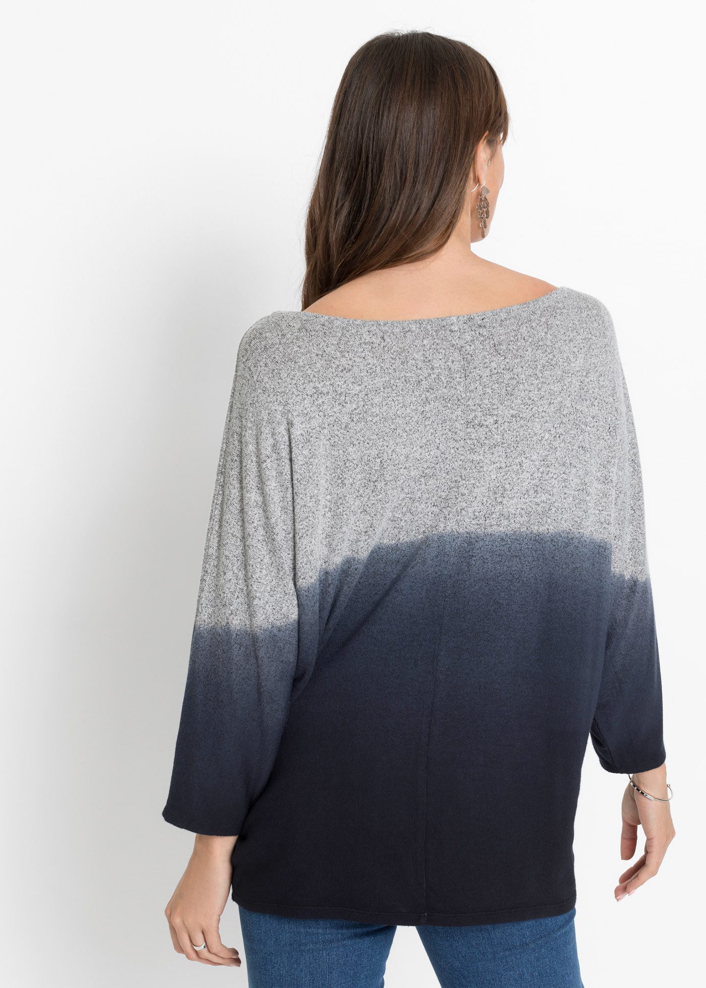 bonprix Oversize-Shirt Oversize-Passform, 3/4-Ärmel, mit Farbverlauf günstig online kaufen
