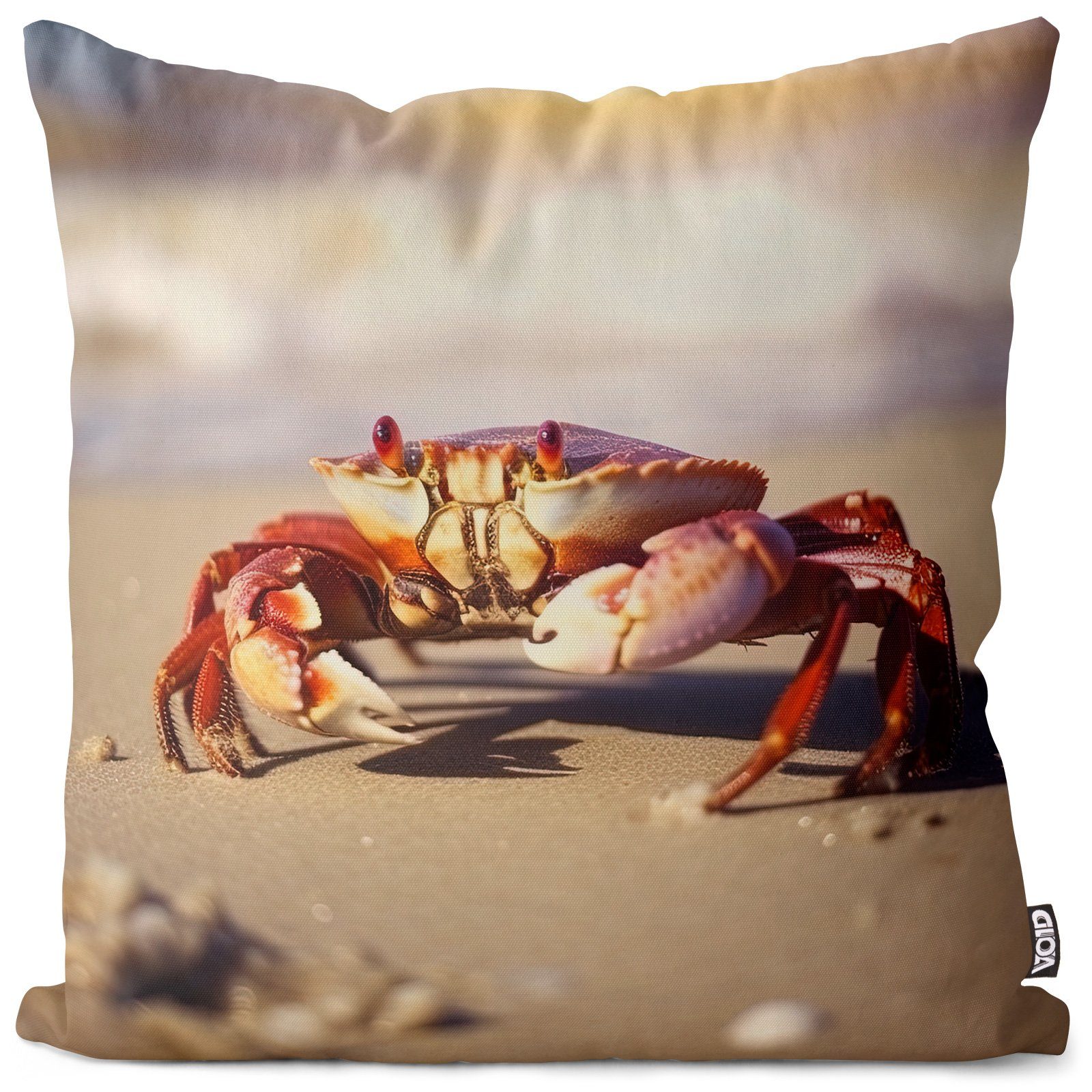 VOID Kissenbezug, (1 Stück), Krabbe Nordsee Ostsee Strand Watt Tiere Krebs Urlaub Reise wellness k