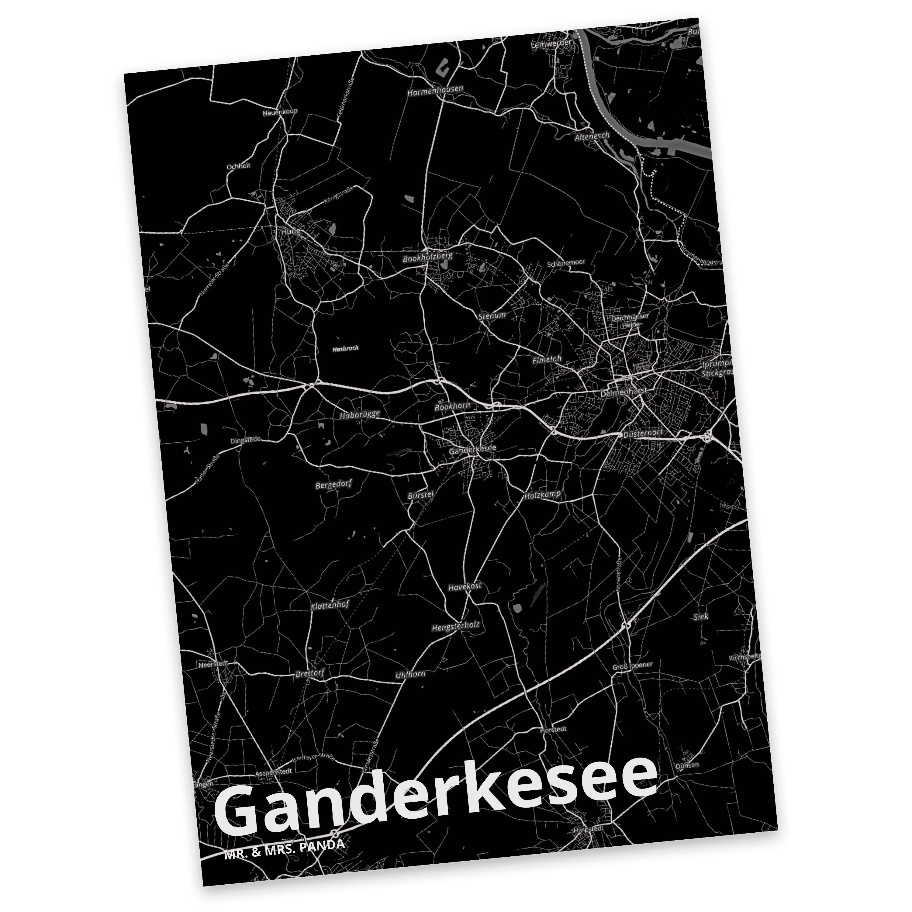 Mr. & Mrs. Panda Postkarte Ganderkesee - Geschenk, Dorf, Stadt, Einladungskarte, Grußkarte, Gesc | Grußkarten