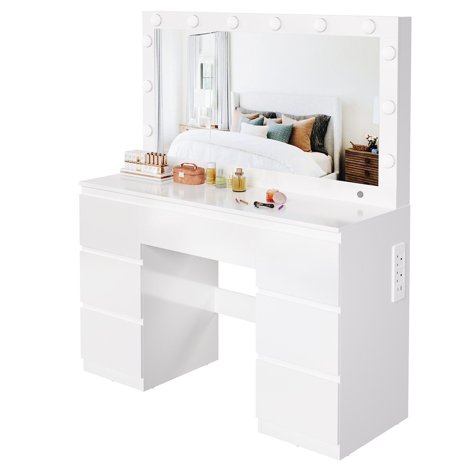 HOMALL Schminktisch Großer Schminktisch, Maße 120 x 40 x 140 cm, mit Schmuc günstig online kaufen