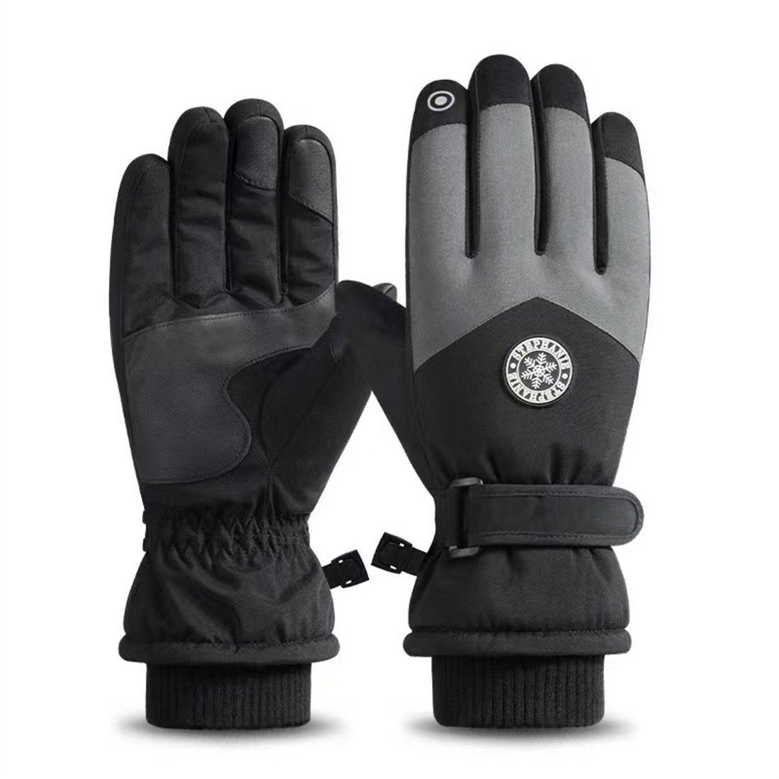 DÖRÖY Skihandschuhe Winterliche, gepolsterte, unisex, Handschuhe, warme Reithandschuhe Schwarz