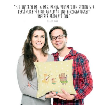 Mr. & Mrs. Panda Dekokissen Waldtiere Aloha - Gelb Pastell - Geschenk, Sofakissen, Motivkissen, K