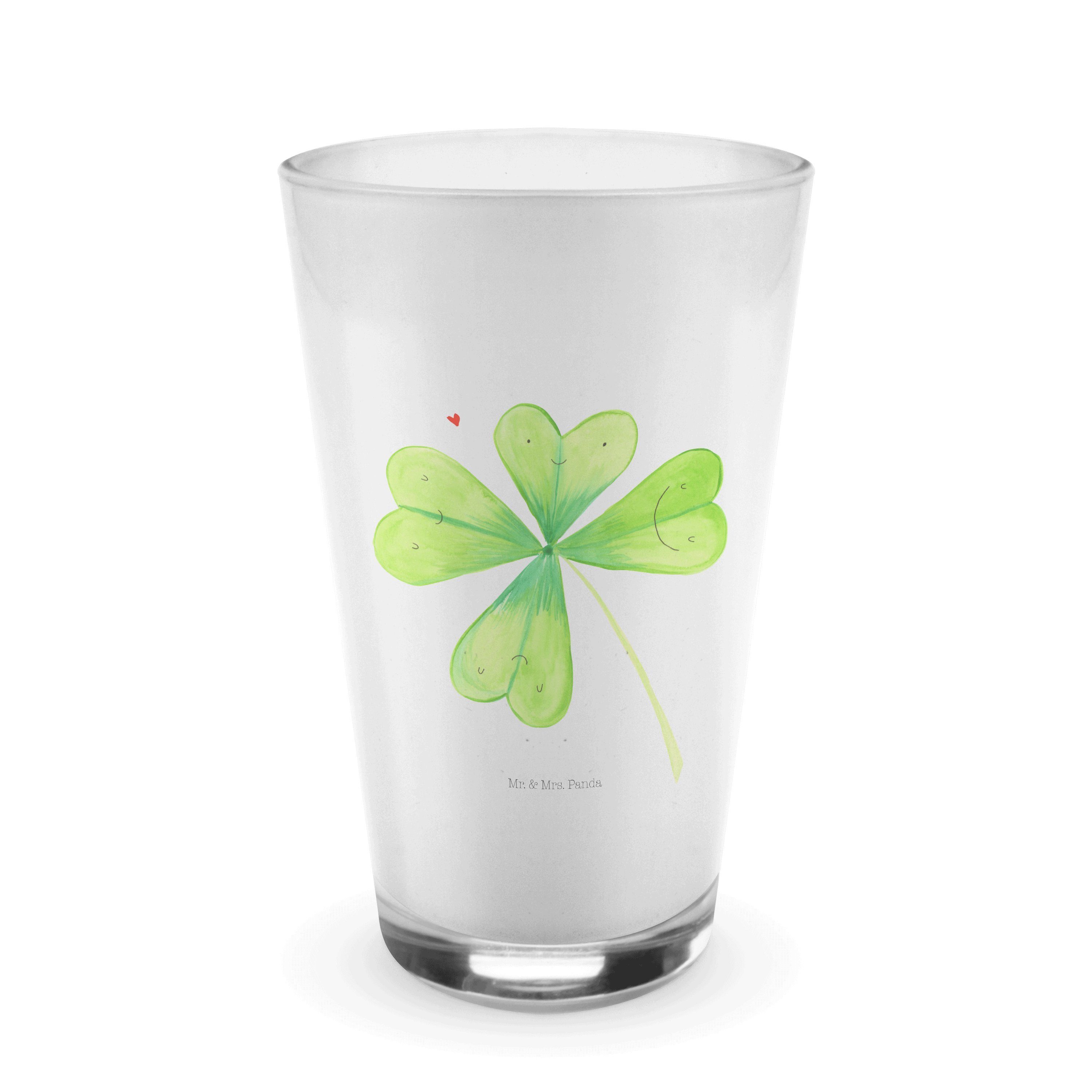 Panda Transparent Premium Sommer, Garten, Kleeblatt Tasse, Geschenk, & Cappuccino Mr. Glas - Mrs. - Glas