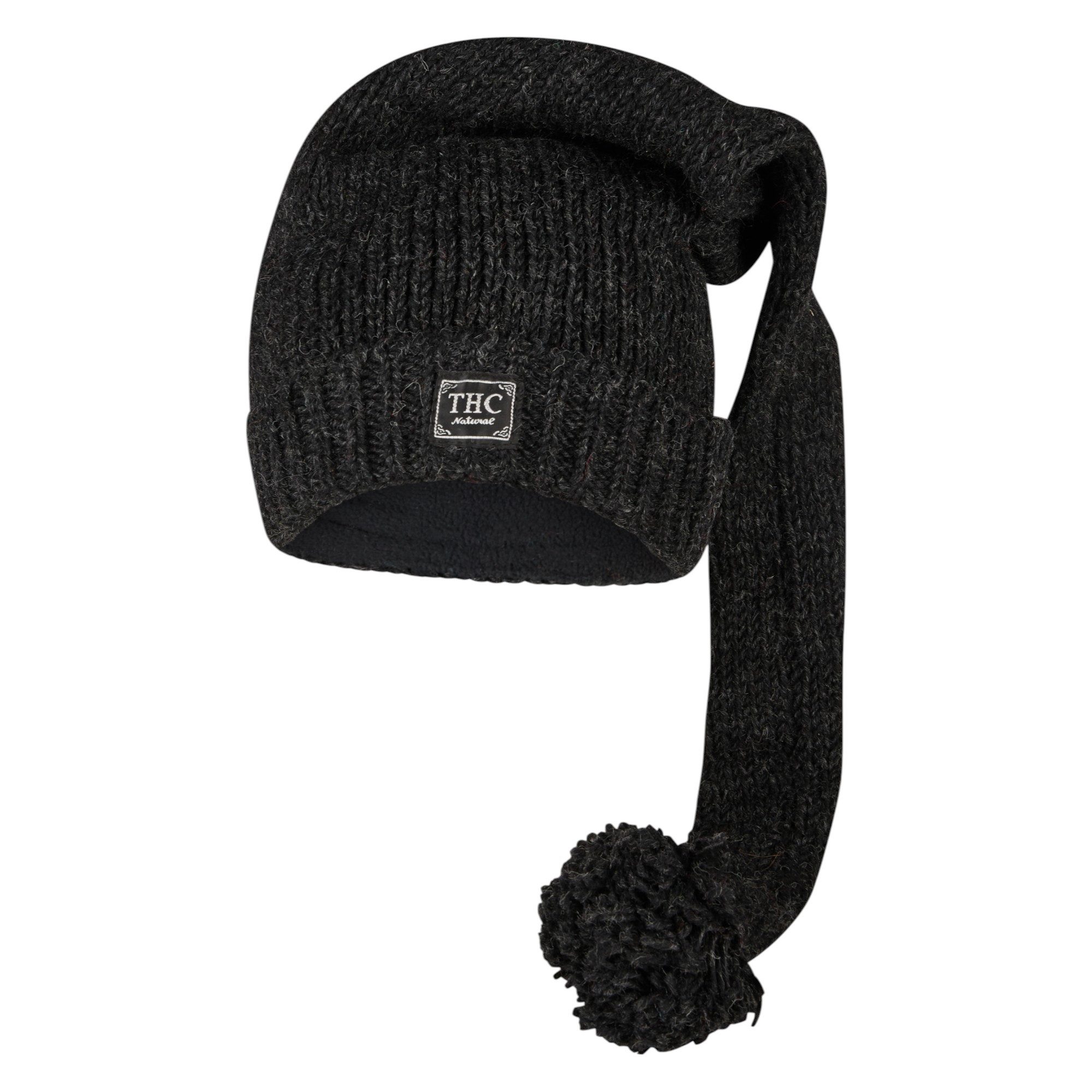 THC Natural Line Strickmütze THC Schafwoll Zipfelmütze 509 anthrazit (1 Stück, 1-St., 1 Stück) gerippter Umschlag