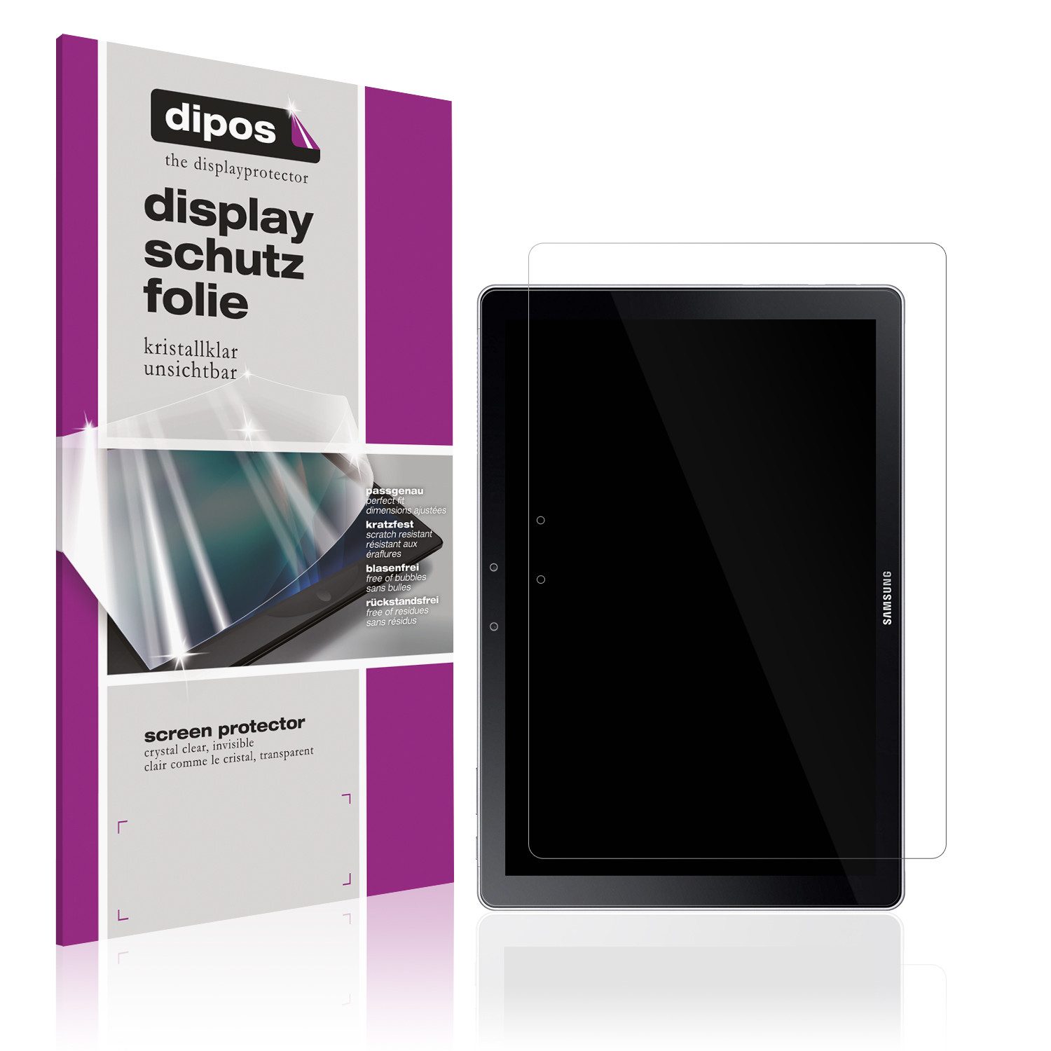 dipos Displayschutzfolie Schutzfolie für Samsung Galaxy Book 12 Zoll 1. Gen, 2 Stück, Displayschutz Schutz Folie Made in Germany