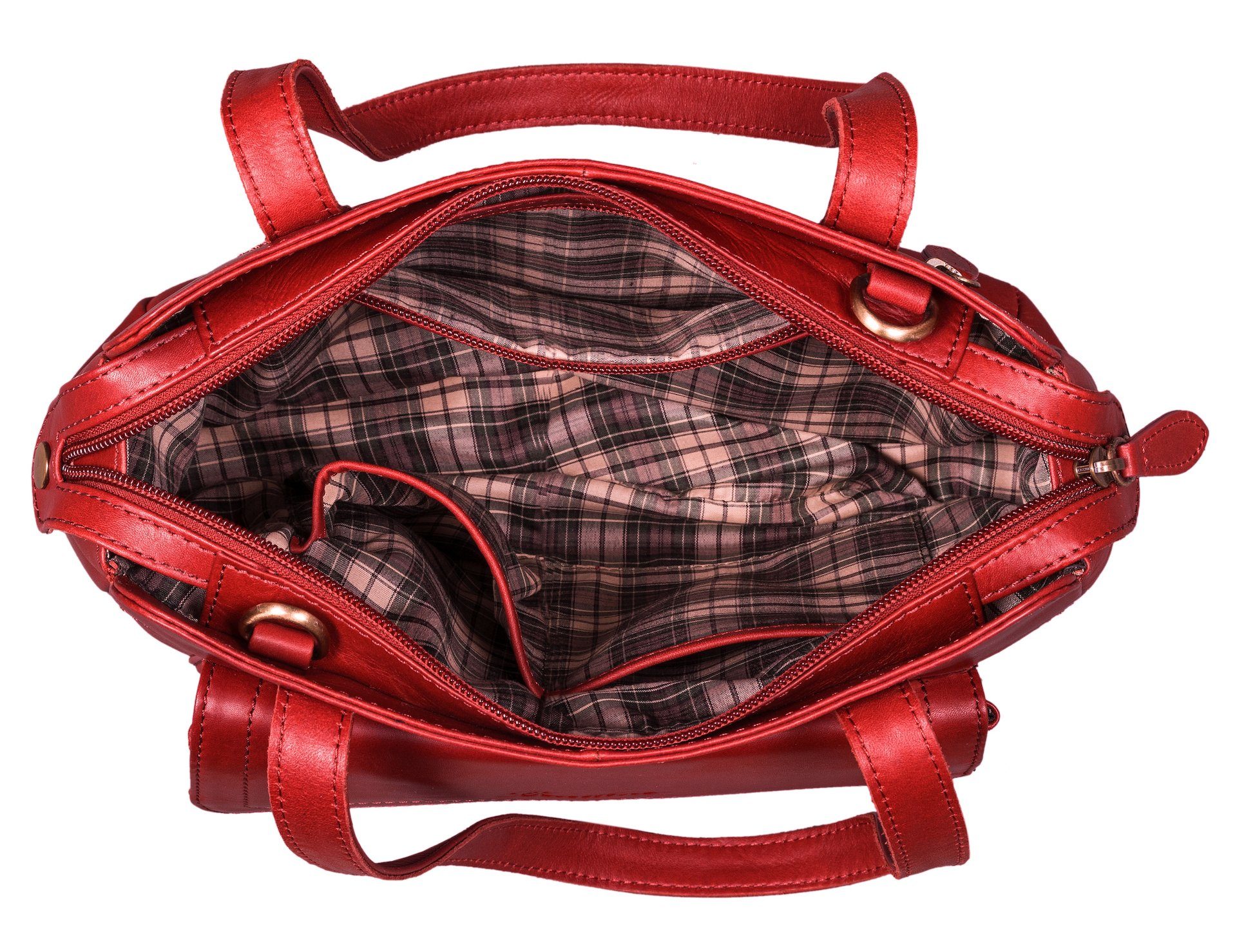 Benthill Handtasche Damen Echt Leder Henkeltasche Umhängegurt Vintage Tasche Umhängetasche, Schultergurt / Umhängegurt Reißverschlussfach – Bild 4 von 5