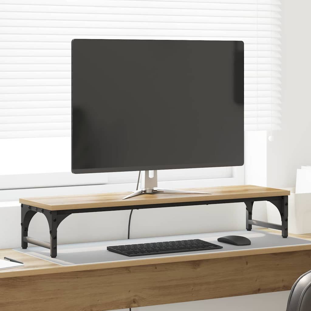 vidaXL Monitor-Halterung Monitor Halterung Artisan-Eiche 85 x 23 x 15,5 cm Holzwerkstoff, (1-tlg)